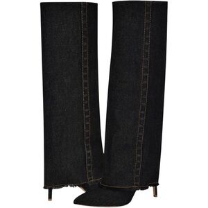 Nine West Women's Rhoree Black Denim Knee High Boots Size 9M Brand New In Box